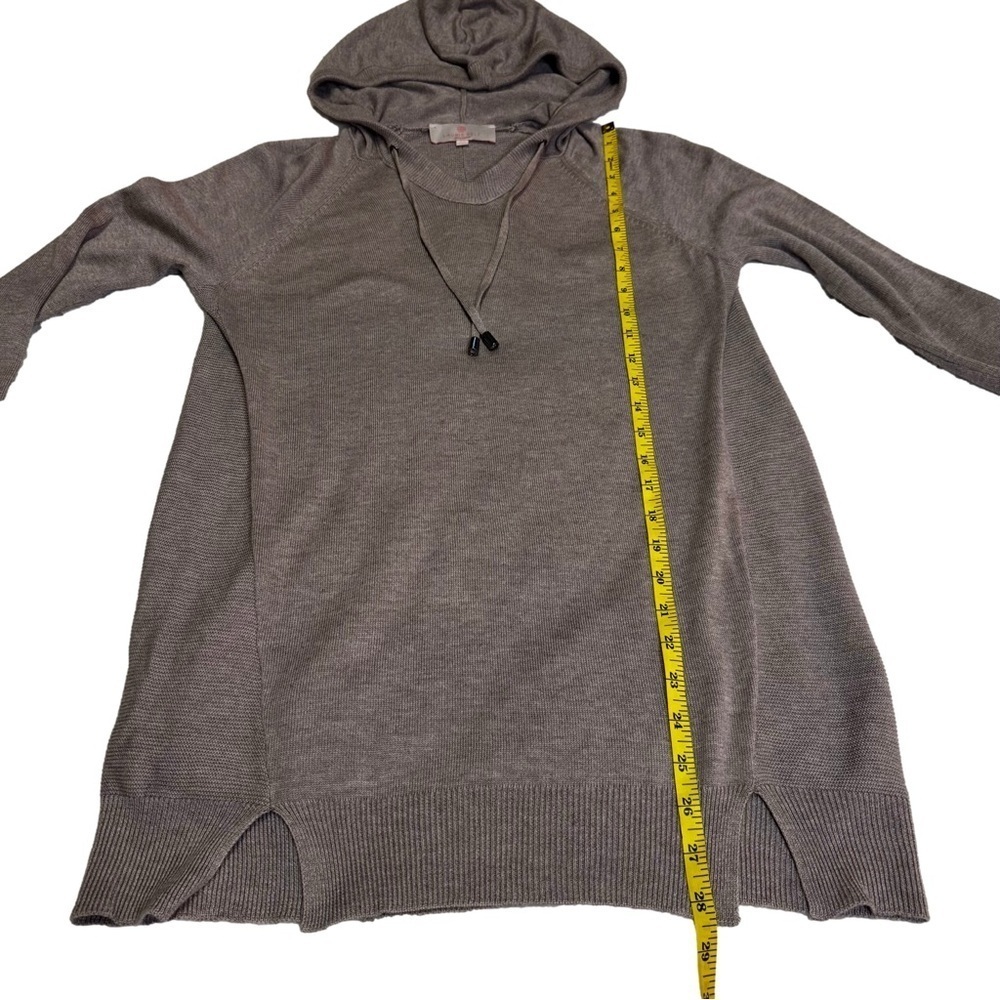 Laurie Felt Gray Hooded Sweater Cashmere Blend Size XS Ribbed Cuffs and Hem NWOT - Picture 11 of 12